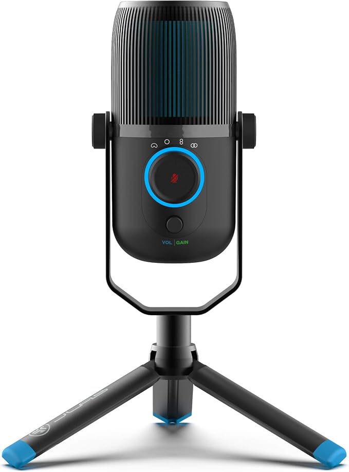 JLab Talk USB Microphone, USB-C Output, Cardioid, Omnidirectional, Stereo or Bidirectional, 96k Sample Rate, 20Hz, 20kHz Frequency Response, Volume, Gain Control, Quick Mute, Plug & Play by JLab