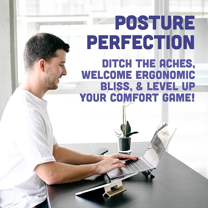 Steepy Portable Laptop Stand for Desk – Adjustable Height, & Portable Laptop Holder – Ergonomic Computer Stand for Cooling & Comfort – Slip-Proof, Sturdy Design – Universal Fit for 13-17 Inch Devices - Image 4