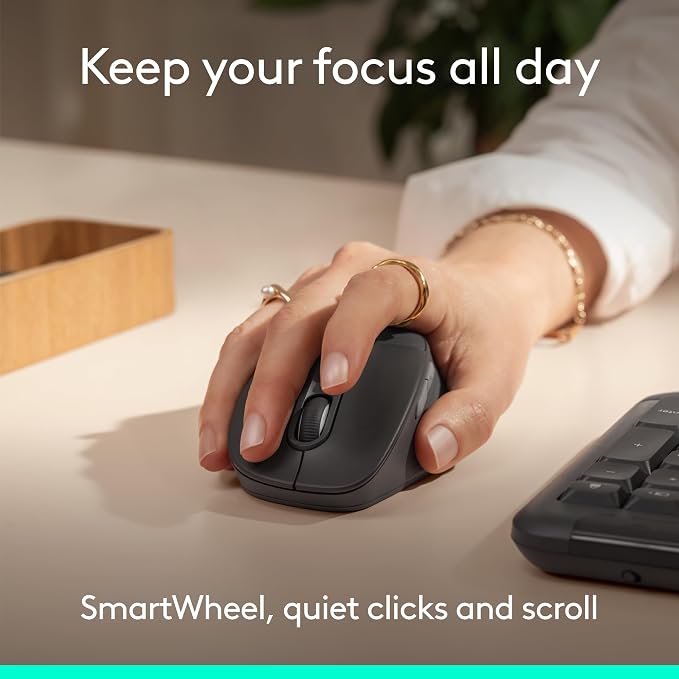 Logitech Signature Comfort Plus MK880 Wireless Keyboard and Mouse- Graphite | Full-size, palm rest, silent clicks, Bluetooth connectivity, compatible with Windows and macOS - Image 13