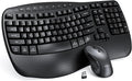 MEETION Wave Ergonomic Keyboard and Mouse Combo with Wrist Rest, Black | Natural typing Wave keyboard with 2.4G wireless receiver and adjustable 4 DPI optical mouse, compatible with Windows and Mac by MEETION
