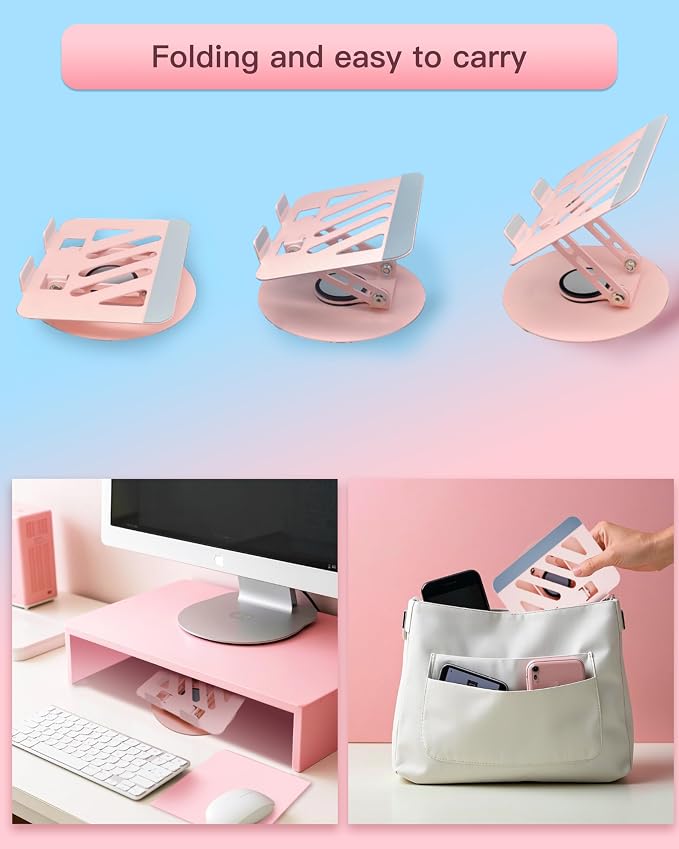 Upgraded 360°Rotating Tablet Stand with Foldable Base - Cute Dog Pattern,Universal for 7-13" Devices (iPad,iPhone,Tablet,Phone) - Ideal for Desk Work,Office,Travel,Home & Painting - Image 7