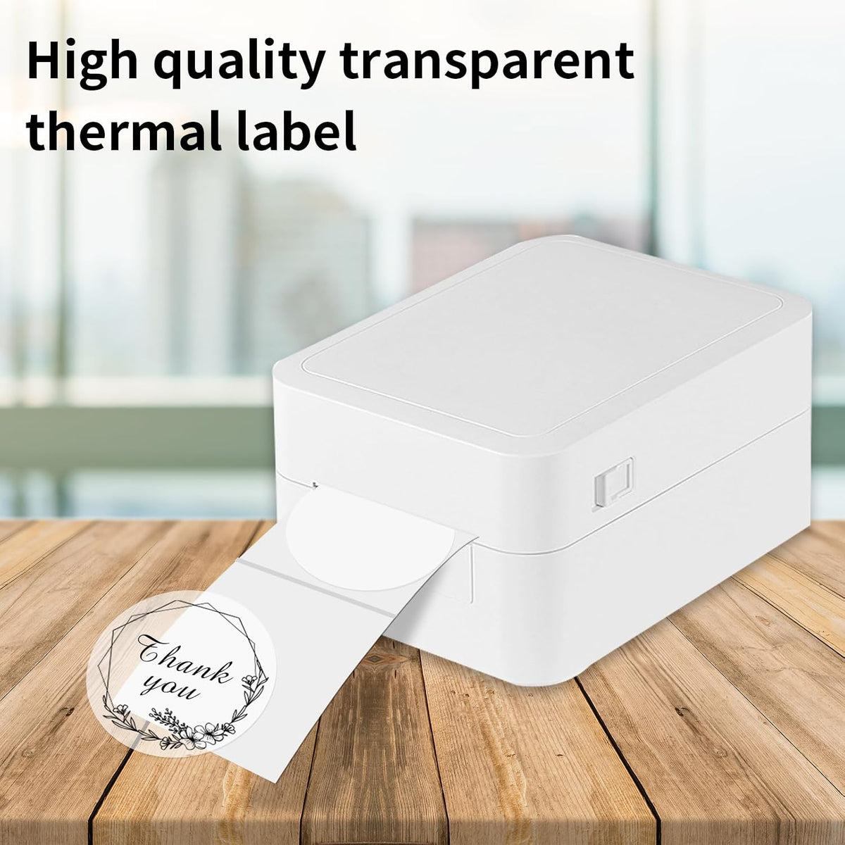 3 Inch Transparent Round Thermal Label, Self-Adhesive Clear Waterproof Circle Sticker for Logo Design, Multipurpose Direct Thermal Labels, 300 Sheets/1 Roll - Image 4
