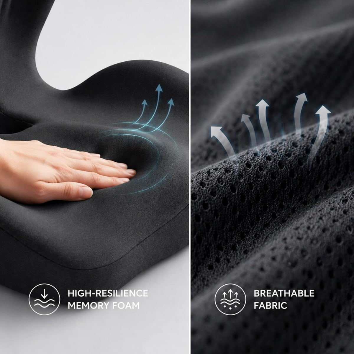 Ergonomic Seat Cushion with Lumbar Support, Memory Foam - Image 5