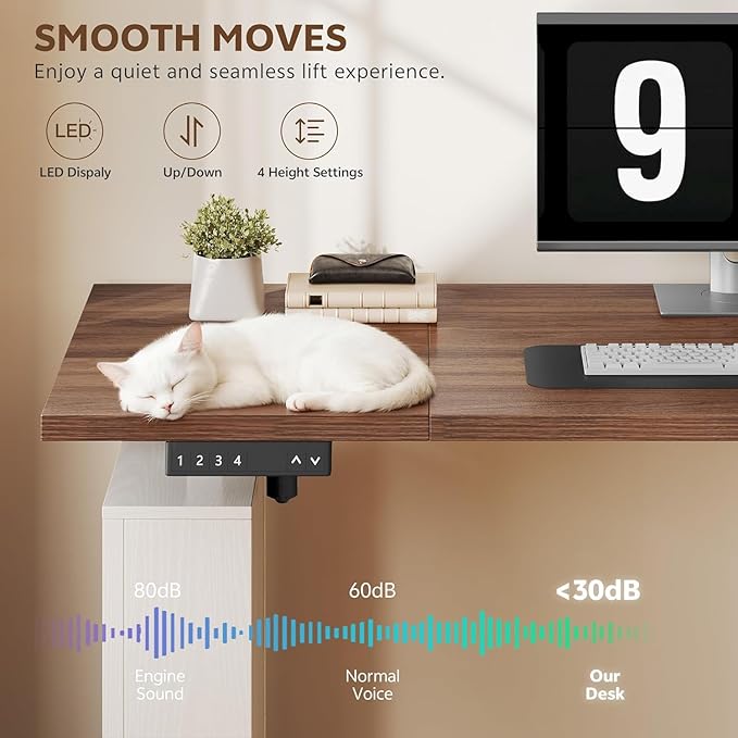 75.5'' Electric Standing Desk with Drawers Corner Desk White | Farmhouse Adjustable Sit Stand Office Desk with 4 AC Outlets & Type C Port, Executive Computer Desk - Image 6