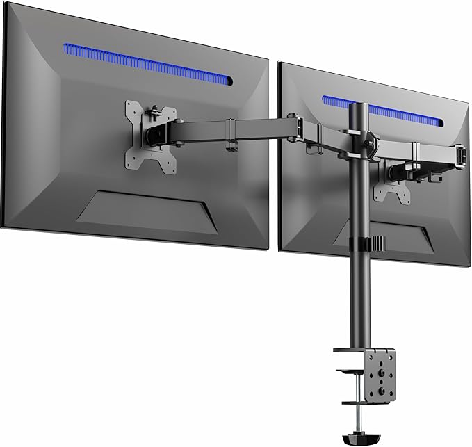 VIVO Dual Monitor Desk Mount, Heavy Duty Fully Adjustable Stand, Fits 2 LCD LED Screens up to 32 inches and 22 lbs Each, Black, STAND-V032 by Unknown