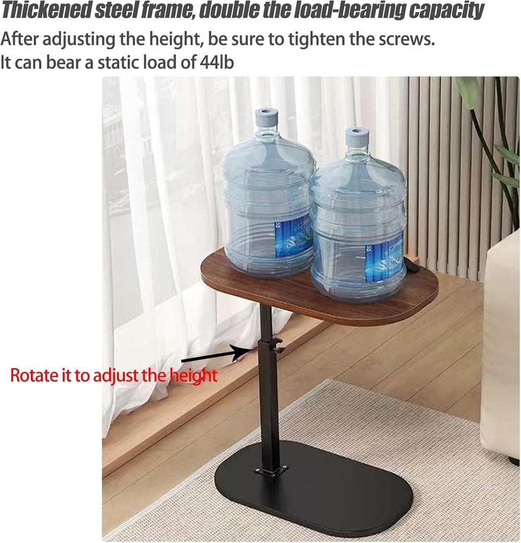 2 Set Pedestal Adjustable c Table for Small Spaces，C Shaped End Table Desktop can Turn 360° and the Height of the Sofa Small TV Tray Table Can be Adjusted for Couch - Image 6