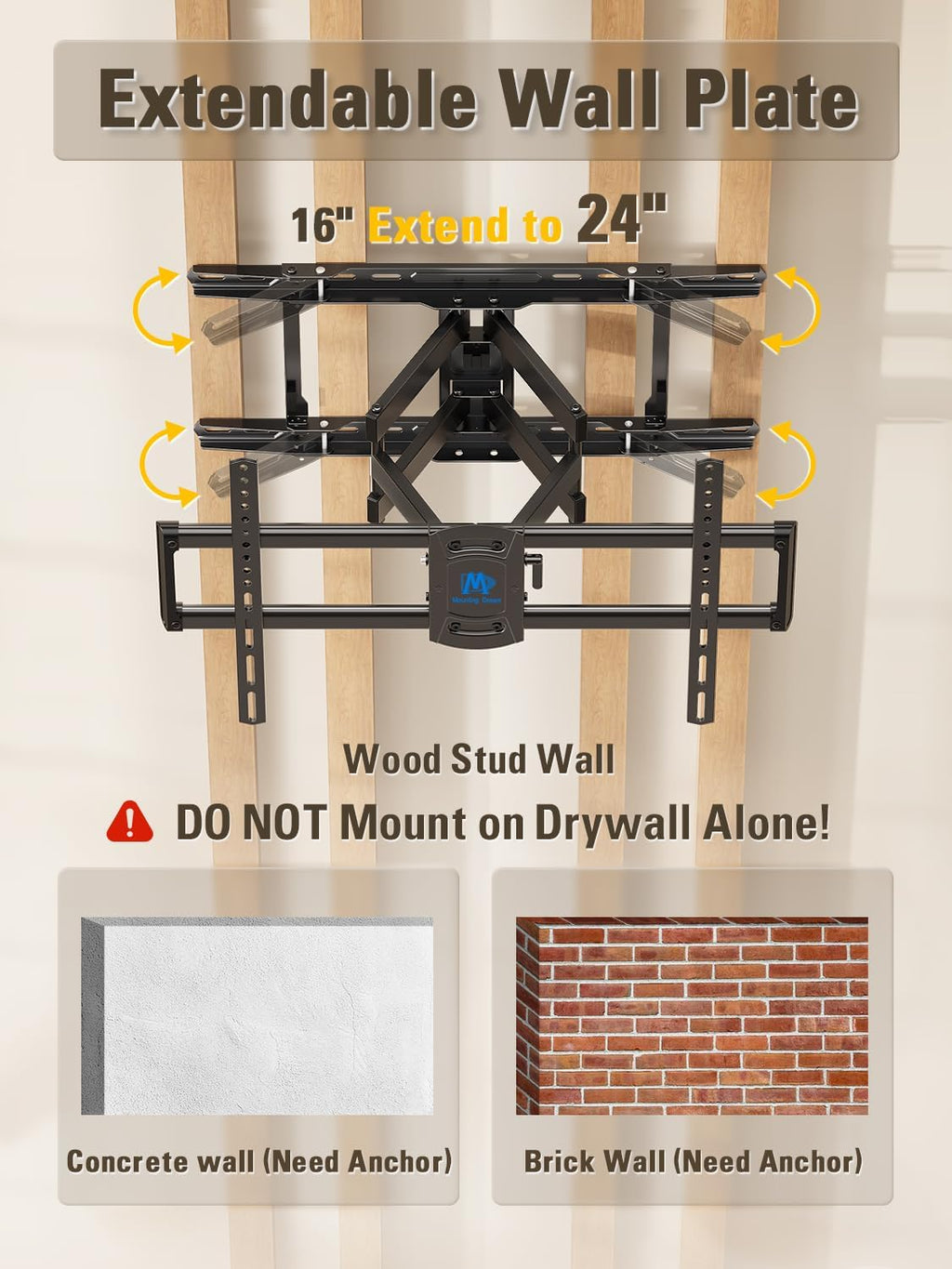 Mounting Dream UL Listed Full Motion TV Wall Mount for Most 42-84 Inch TVs - Image 3