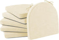 IPYNBAP Chair Cushions for Dining Chairs, Kitchen Chair Cushions, 16'' x 16'' x 2'', Non Slip Indoor Seat Cushions, Chair Pads for Dining Chairs with Ties & Removable Cover, Set of 6, Beige by IPYNBAP