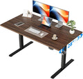 Agilestic 48*28 Inch Height Adjustable Electric Standing Desk, Dark Walnut | Sit Stand Up Computer Desk, Extra Wide desktop, Memory Presets, Stable Steel Frame,154 lbs, Easy Assembly, Splice Board by Agilestic