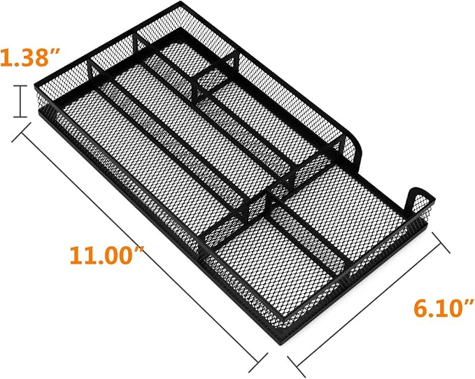 Desk Drawer Organizer, Metal Mesh Dividers Organizer (Blak-2P, Small) - Image 4