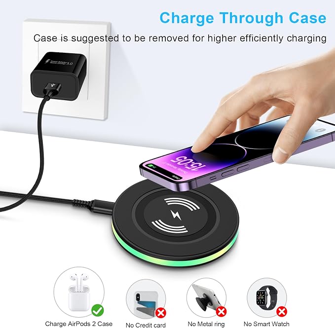 Wireless Charger Samsung Fast Charging Pad Wireless Phone Charger for | Android Samsung Galaxy S26 S25 Ultra S25 S24 S23 S22 S21,Wireless Charging Station Cargador Inalámbrico para for iPhone 17 16 - Image 7