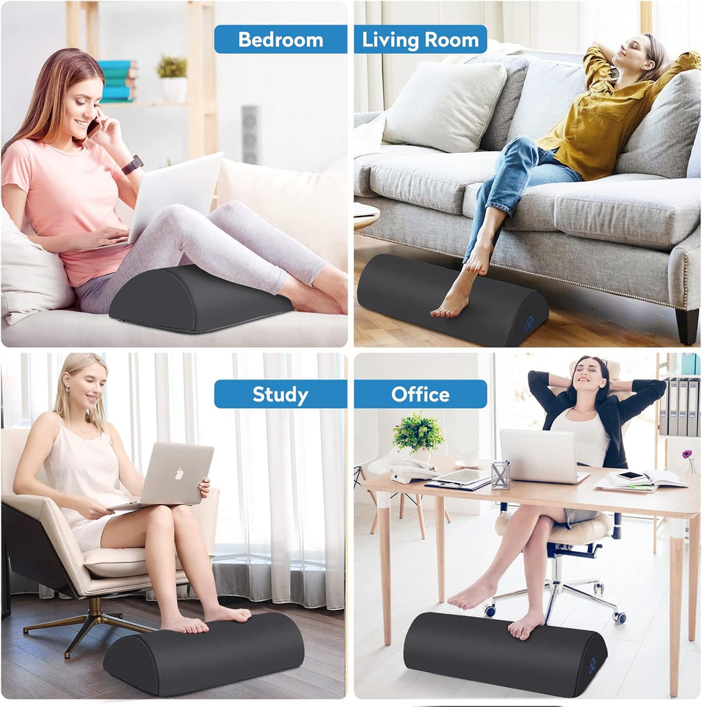 Foot Rest Ergonomic Pillow for Under Desk at Work, Grey/X-Large - Image 6