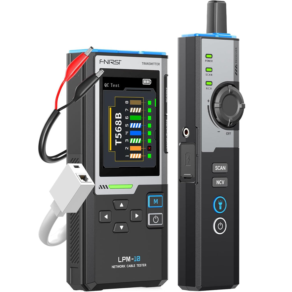 FNIRSI LPM-10A Network Cable Tester Kit, for CAT5 CAT5e CAT6 RJ11 RJ45 by FNIRSI