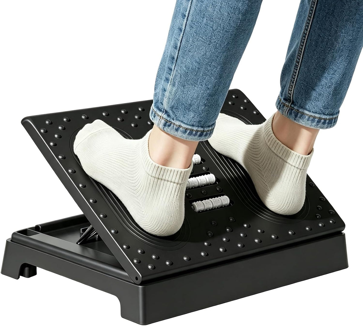 JOYZAN Foldable Foot Rest for Under Desk Footstool with Massage Roller by JOYZAN