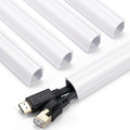 ZhiYo 12ft Corner Cable Hider for 2 Cords, Hide Wires in Wall Corners White | Self-Adhesive Cable Concealer, 4 Pack (3ft Each), Quarter Round Cable Management Raceway for Baseboards & Ceiling Corners by ZhiYo
