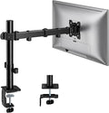 monTEK Extra-Long Monitor Arm for 17-32" Screens, 22 lbs | Articulating desk mount, extended reach, height adjustment, tilt, swivel, clamp/grommet bases and VESA 75/100 by monTEK