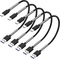 [5Pack 1ft] Compatible with Samsung Galaxy S9 S10 S8 Plus Charger Cord(3A Fast Charging), TPE USB C Type Charger Cable,USB A to Type C Replacement for Samsung A32/A12/A10e/A20/A51 20/9/8,LG-Black by CyvenSmart