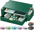 Spacrea Desk Organizer and Accessories, Computer Monitor Stand Riser with Drawer and 2 Pen Holders, Office Desk Accessories & Workspace Organizers for Office Supplies (Dark Green) by Spacrea