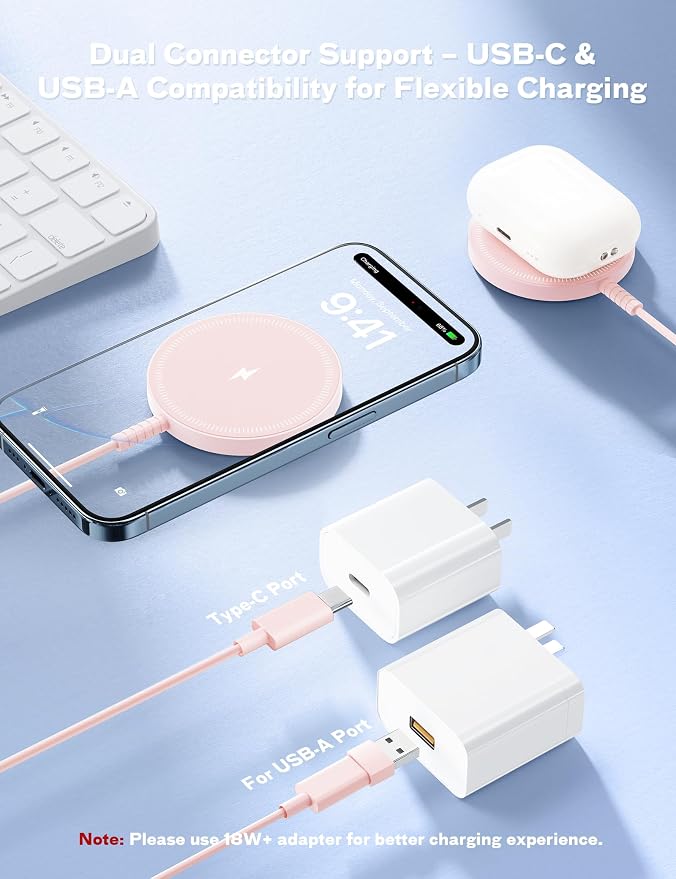Bohuma Magnetic Wireless Charger: Mag-Safe Charging Pad Fast Charger Pad Dock for Home Office - Image 5