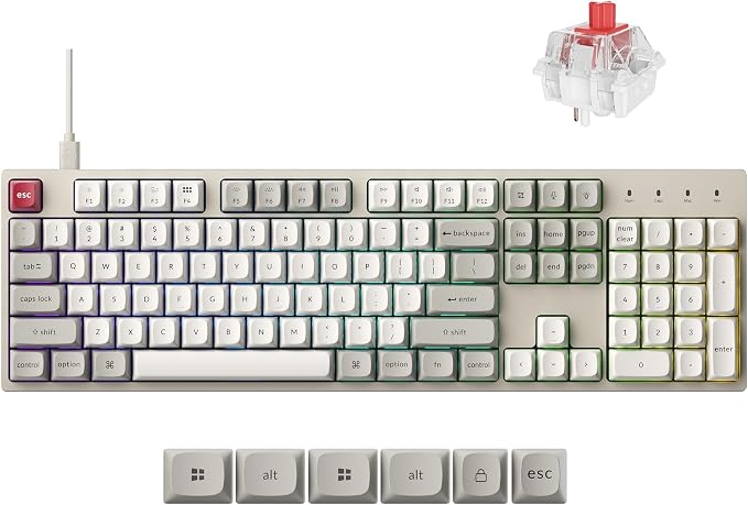 Keychron C2 Pro Wired Mechanical Keyboard with 8K Hz Polling Rate, Full Size Custom RGB Backlit Hot-Swappable, Non-Shine Through PBT Keycaps Compatible with Mac Windows Linux by Keychron