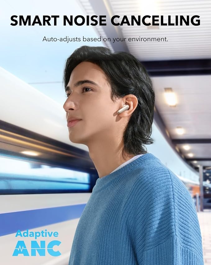 Soundcore P40i by Anker Noise Cancelling Earbuds with Adaptive ANC | Heavy Bass, 60H Playtime, 2-in-1 Case and Phone Stand, IPX5, Wireless Charging, Bluetooth 5.3 - Image 3