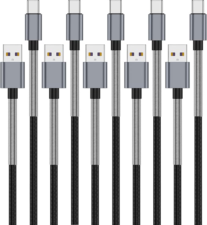 [5Pack 3ft] Compatible with Samsung Galaxy S9 S10 S8 Plus Charger Cord(3A Fast Charging), TPE USB C Type Charger Cable,USB A to Type C Replacement for Samsung A32/A12/A10e/A20/A51 20/9/8,LG-Gray by CyvenSmart