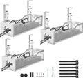 Under Desk Cable Management Tray 3 Pack, Cable Management Under Desk No Drill, Cable Organizer with Clamp for Wire Management, Cord Organizer for Office, Home - No Damage to Table (White) by Litwaro