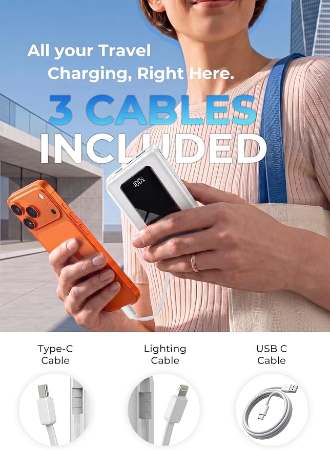 Portable Charger Power Bank 50000mAh with Built-in Cables - Image 4