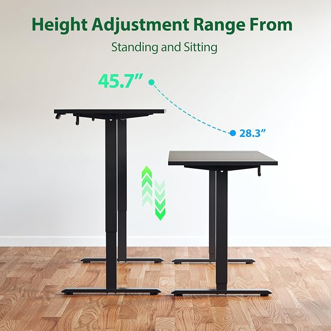 Agilestic 63 * 24 Inch Height Adjustable Electric Standing Desk, Black | Sit Stand Up Computer Desk, Memory Presets, Stable Steel Frame,154 lbs, Easy Assembly, Splice Board, Home Office, Studying - Image 9