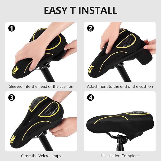 Bike Seat Cushion Gel Padded Bike Seat Cover Extra Soft Comfy for Men Women Comfort,with Peloton Stationary, Exercise, Mountain Bikes, Road & Electric - Image 4