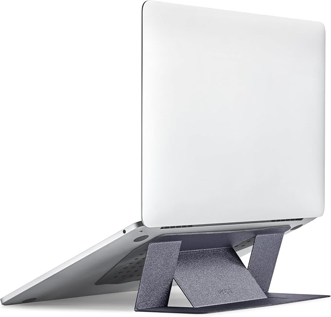 MOFT Laptop Stand for Desk, Adhesive MacBook Computer Stand with 2 Adjustable Viewing Angles, Foldable and Portable Laptop Riser Compatible with 11"-16" Laptops, Starry Grey(Adhesive Version) by MOFT