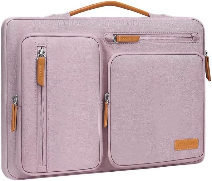 MOSISO 360 Protective Laptop Case 13.3 inch, 13-13.3 inch Laptop Sleeve | Compatible with MacBook Air/Pro 13 / Pro 14,HP Dell Acer ASUS, Side Open Carrying Case with 4 Zipper Pockets, Pastel Pink by MOSISO