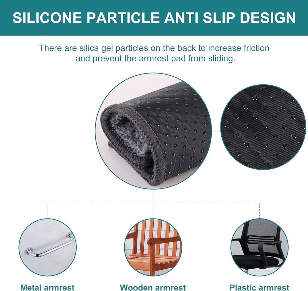 Small Office Chair Arm Covers Protectors, 2-Pack Chair Arm Pads with Straps - Image 6