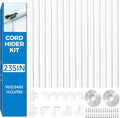 Yecaye 235in Wall Cord Hider for 2-3 Cords, W0.94in H0.47in, White | Medium Cord Covers for Wires on wall, On-Wall Cord Cover Cable Concealer by Yecaye
