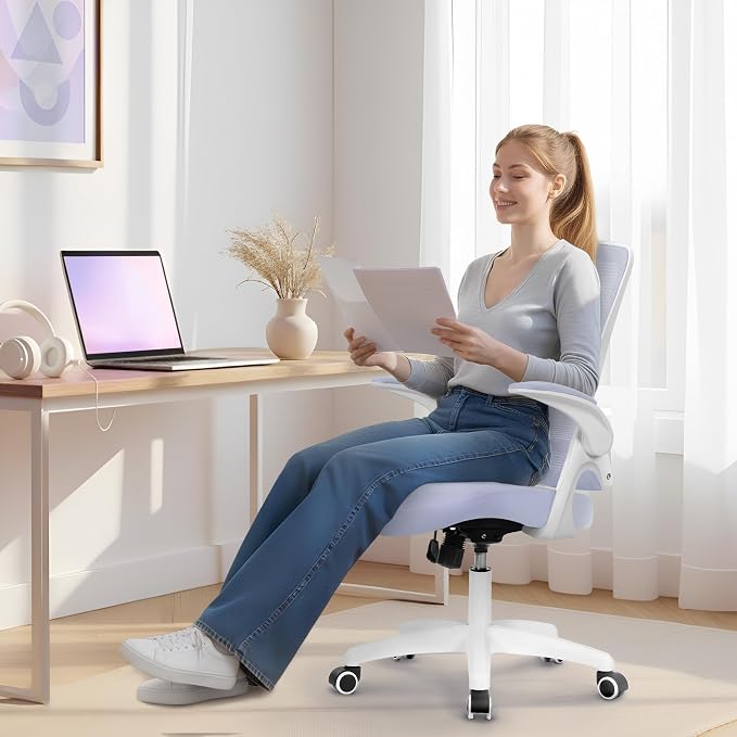 NEO CHAIR Office Desk Chair High Back Mesh Chair Adjustable Lumbar, Purple | Ergonomic High-Back Design with Breathable Mesh, Flip-Up Armrests, Comfortable Support for Home office or Computer Work - Image 9