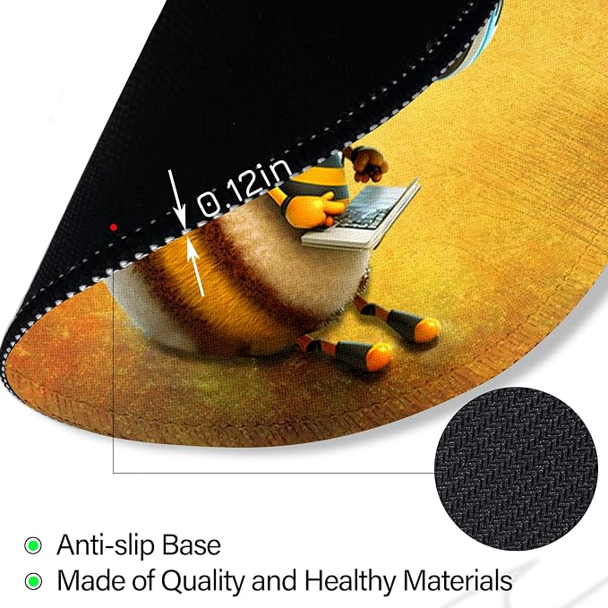 Funny Work Cute Mouse Pad, Small Round Mousepad for Desk, Laptop | Mini Travel Wireless Mice Pad for Computer, Office Accessories, Coworker Gifts, 8.6 x 8.6 inch - Image 5