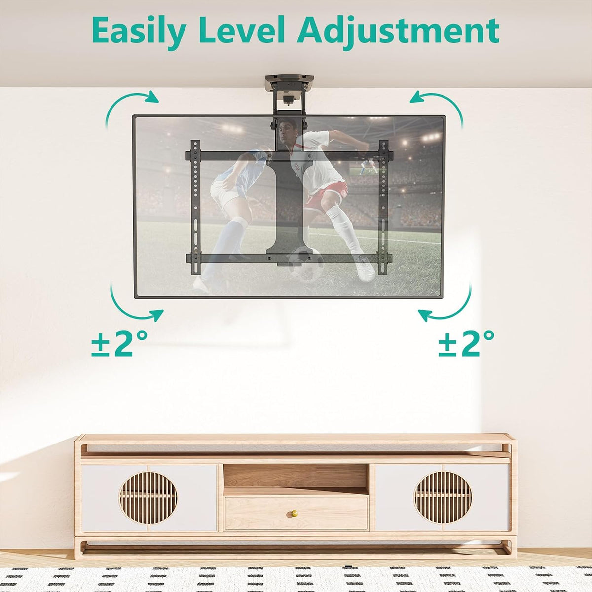 WALI Motorized Ceiling TV Mount for 32-70 inch TVs, Remote and APP Control - Image 8