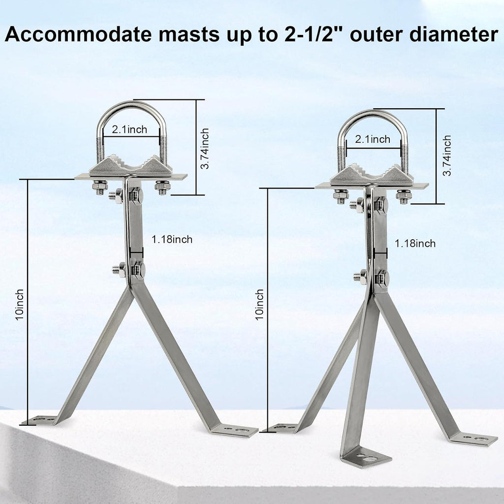 XRDS-RF Antenna Wall Mount - 10 Inch Heavy-Duty Stand Off Wall Mast Mount Windproof Mounting Bracket for TV Antenna Mast (2-Leg + 3-Leg) - Image 4