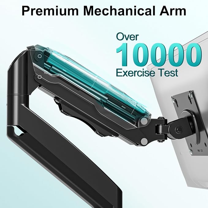MOUNT PRO Single Monitor Desk Mount - Articulating Gas Spring Arm, Removable VESA Monitor Mount Computer Monitor Stand with Clamp and Grommet Base Fits Max 32 Inch Screen, VESA 75x75, 100x100, Black - Image 6