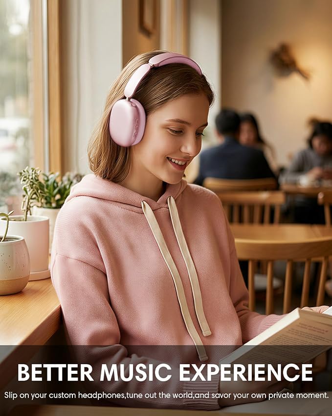 Wentronic Y02 Active Noise Cancelling Wireless Headphones, Pink | Over-Ear, Bluetooth, 60H Playtime,Crystal Clear Calls, Hi-Res Audio, Big Bass, Foldable Lightweight for Travel Home Office - Image 7