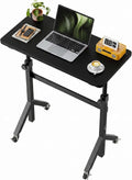 Marsail Mobile Stand Up Desk with Wheels, Adjustable Height Desk from 28.3″ to 46.5″, Rolling Standing Desk with Lockable Wheels, Portable Small Desk for Walking Pad and Treadmill, Black by Marsail