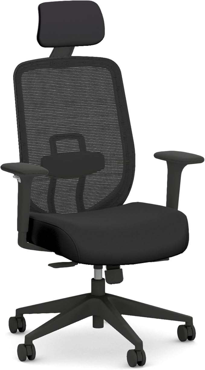 HON Altern Ergonomic Office Chair, Office Desk Computer Chair, Black | Mesh desk chair with lumbar support, headrest, seat slide, adjustable arms, computer chair for home office productivity by HON