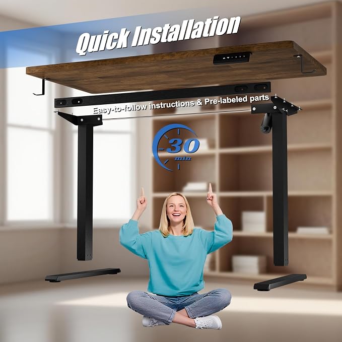 Whole Piece Standing Desk with Wheels Adjustable Height- Mobile Stand up Desk with Lockable Casters, Portable Sit Stand Desks Electric for Home & Office Workstation - Image 8