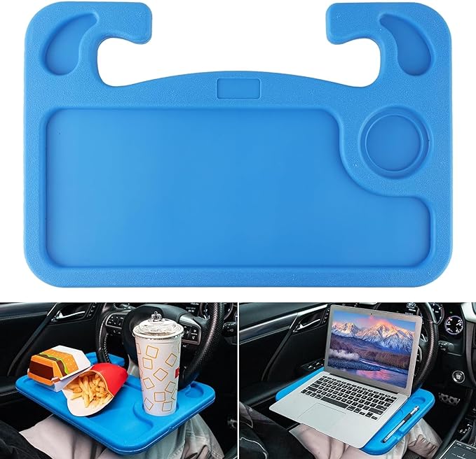 JUSTTOP Car Steering Wheel Desk, Travel Car Accessories, Car Stand Trays for Eating, Multipurpose Car Steering Wheel Desk Tray Table(Blue) by JUSTTOP