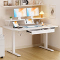 GTPLAYER Electric Standing Desk with Drawers, 48 x 24 Inches Height Adjustable Computer Desk with Monitor Stand, Laptop Stand, Sit Stand up Desk with Memory Preset for Home, Office, White by GTPLAYER