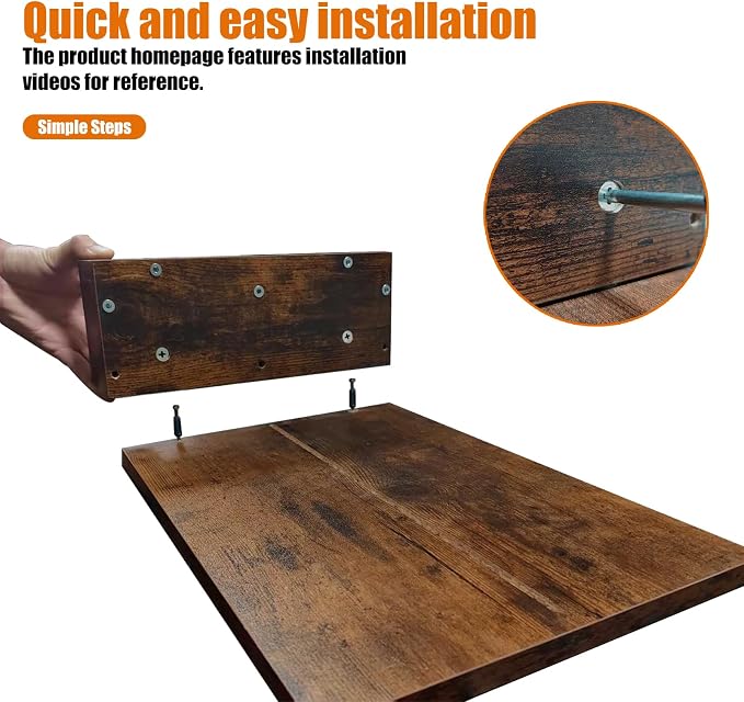 Wood Dual Monitor Stand Riser, Desk Organizers and Accessories with Storage Pen Holders, Adjustable Length and Angle 3 Shelf Extra Long 46" Desktop Organizer for 2 Monitors, Computer, Laptop, TV,Rustic Brown (Triple) - Image 9
