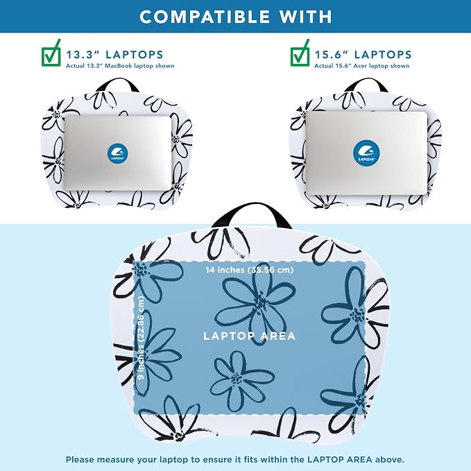 LAPGEAR MyStyle Lap Desk – Brushed Flower, Fits 15.6” Laptops - Image 3