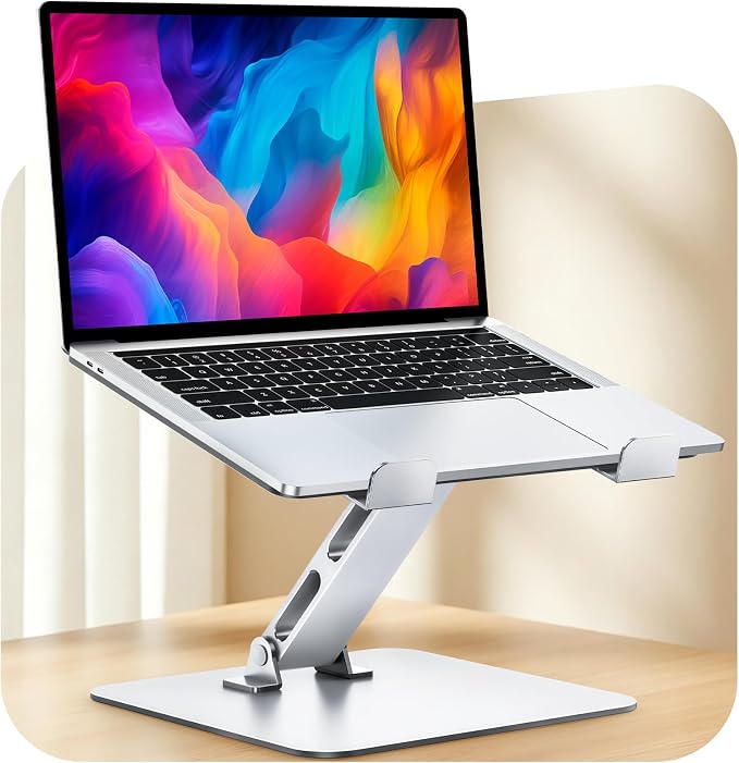 Adjustable Ergonomic Laptop Stand for Desk, Foldable Computer Stand, Stable Aluminum Lectern Notebook Riser & Portable Laptop Holder Mount Compatible with 10-16" MacBook Pro/Air, Dell, HP by Niweya