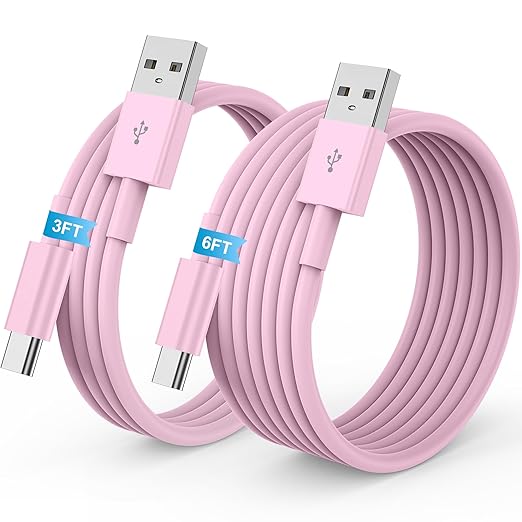 LDHTY CarPlay Charging Cable, USB A to USB C Cable, 2-Pack [3FT+6FT] Pink | For iPhone 17/Pro/Pro Max/17e/Air, Apple 16/15 Series, Type C Charger Cord for Car, iPad Pro/Air for Android by LDHTY