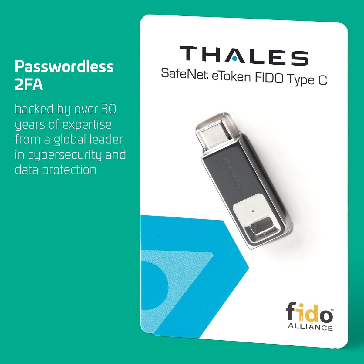Thales - SafeNet eToken FIDO - FIDO2 Certified Security Key - Passwordless Phishing-Resistant Authentication for Web Apps, Devices & Desktops - USB-C - Pack of 1 - Image 3